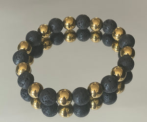 18k Gold and Black Energy Bracelet