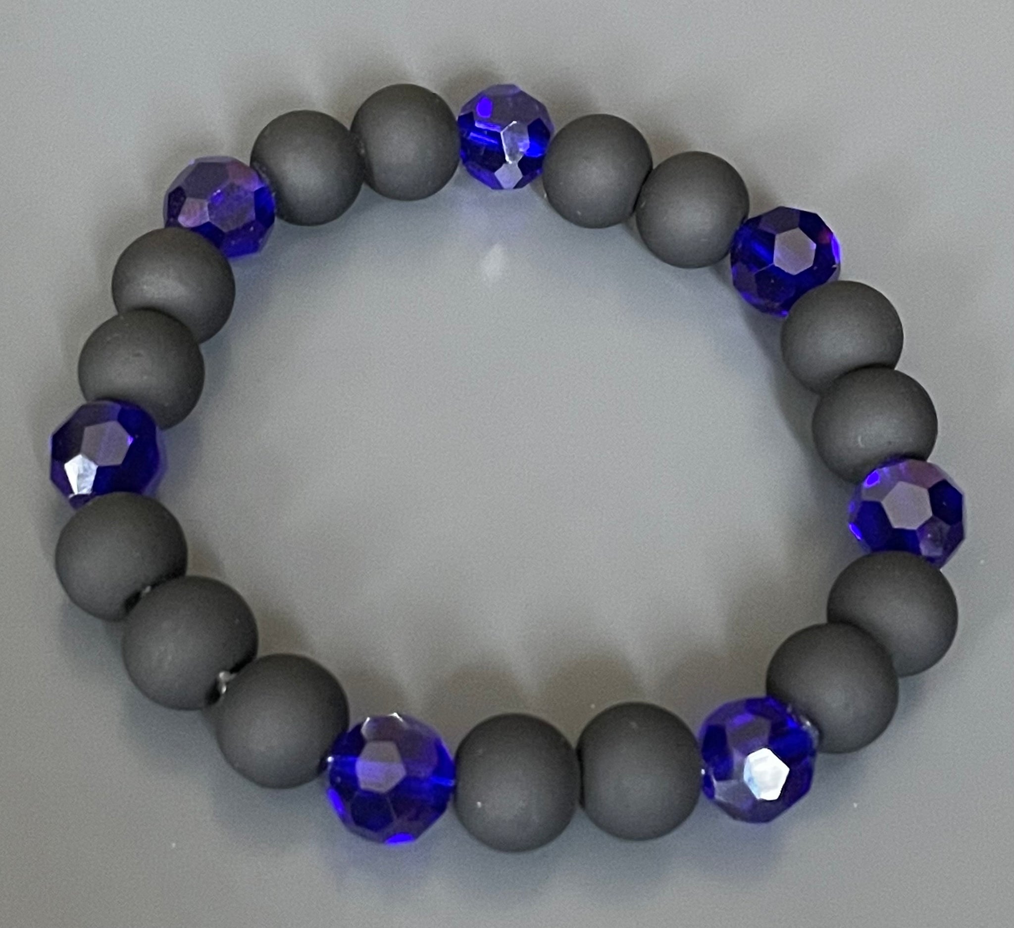 Blue and black lava bracelet